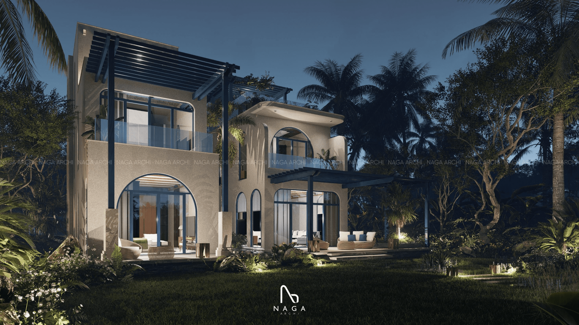 phương án thiết kế bungalow đại phước naga archi